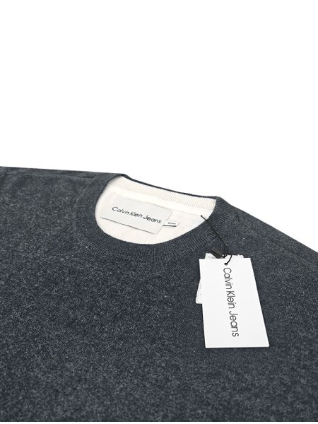 Suéter Calvin Klein Jeans Tricot Arm Logo Chumbo