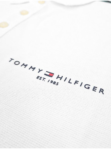 Polo Tommy Hilfiger Masculina Regular Global Stripe Shoulder Branca