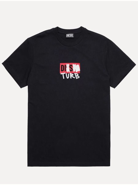 Camiseta Diesel Masculina T-Diegos-B10 Disturb Preta