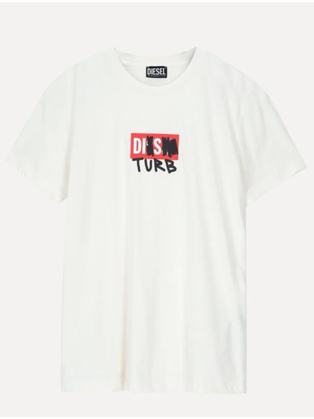 Camiseta Diesel Masculina T-Diegos-B10 Disturb Branca