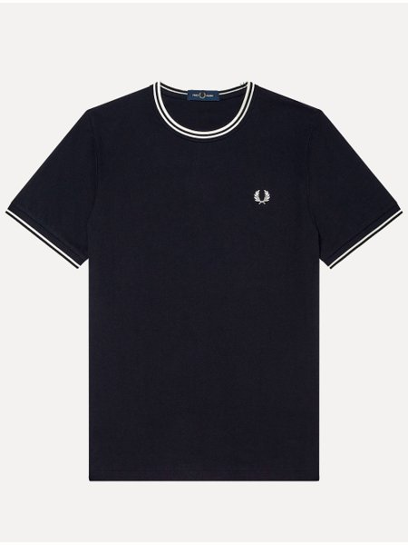 Camiseta Fred Perry Masculina Regular Twin Tipped Azul Marinho