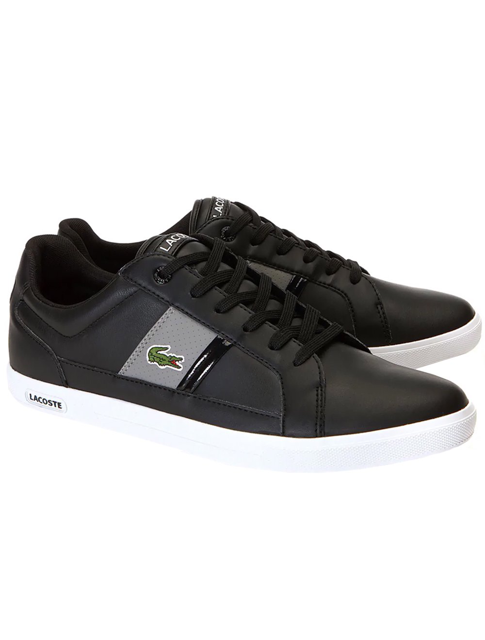 Tênis Lacoste Masculino Europa Preto/Cinza | Secret Outlet