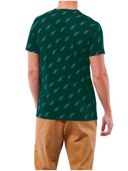 Camiseta Hollister Masculina Signature Graphic Logo Verde Escuro