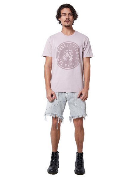 Camiseta John John Masculina Regular Logo Sunset Rosé