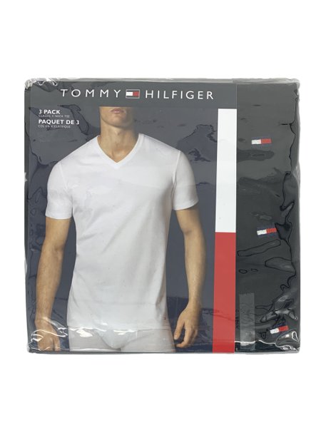 Camisetas Tommy Hilfiger Classic V-Neck Pretas Pack 3UN