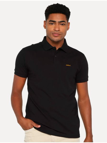 Polo Colcci Masculina Piquet Orange Logo Preta Secret Outlet - Main Image