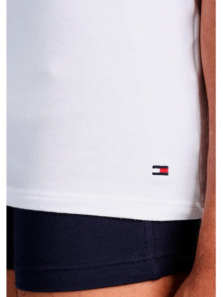 Camisetas Tommy Hilfiger Masculinas Classic V-Neck Brancas Pack 3UN