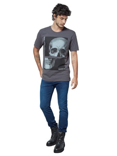 Camiseta John John Masculina Rg Partners Skull Preta