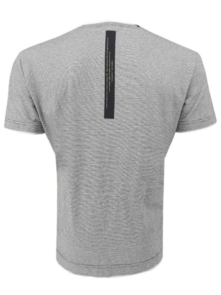 Camiseta Replay Masculina Pocket Striped Cinza