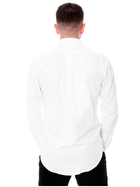 Camisa Ralph Lauren Masculina Oxford Coloured Logo Branca