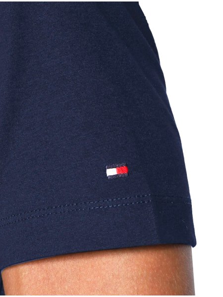 Camiseta Tommy Hilfiger Masculina Chest Logo Stripe Azul Marinho Outlet