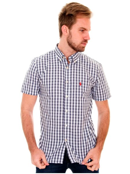 Blusa Polo Xadrez Inglês - Marinho