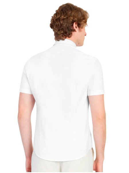 Camisa Manga Curta Cosmo Slim Tricoline Stretch Maquinetada Branco