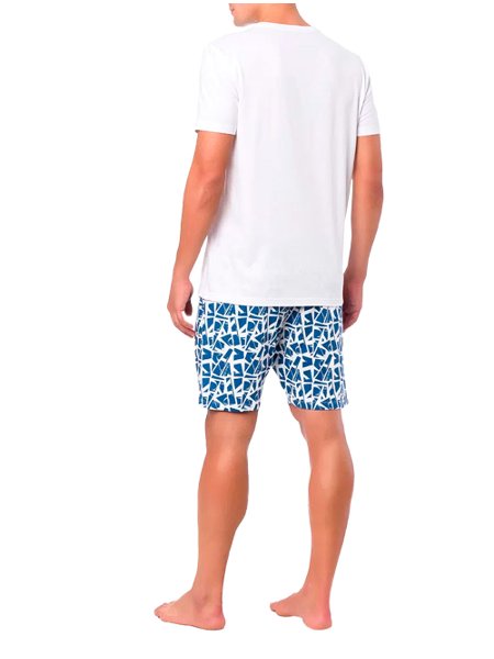 Pijama Calvin Klein Masculino Short CK One Slice Royal/Branco
