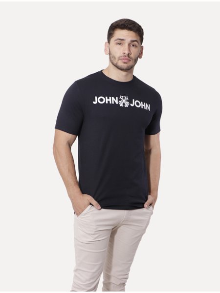 Camiseta John John Masculina JJ Logo Preta