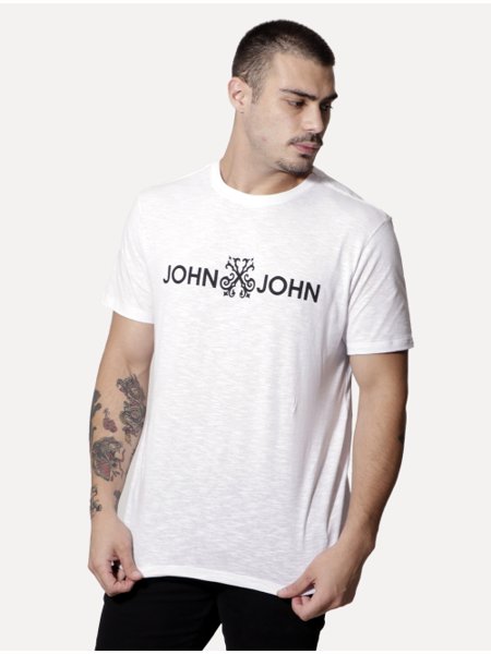 Camiseta John John Logo Branca - Compre Agora