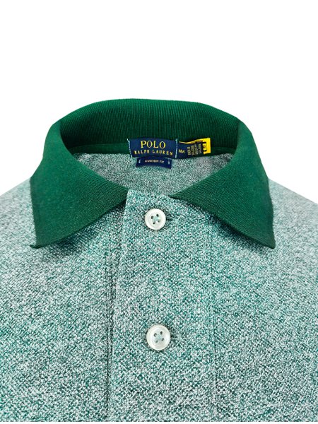 Polo Ralph Lauren Masculina Custom Fit Coloured Icon Verde Claro Mescla
