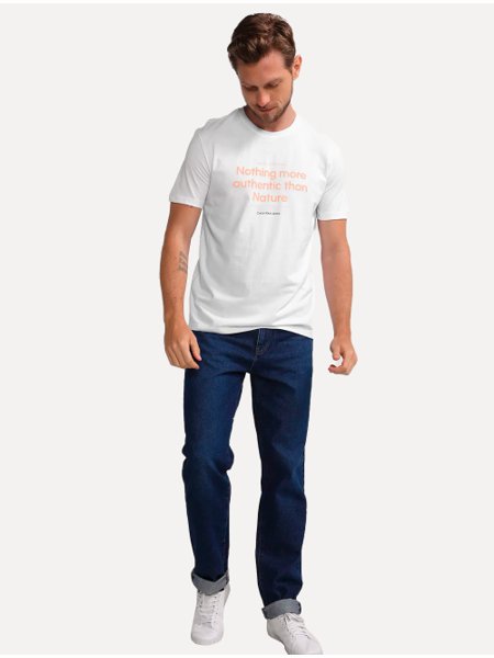 Camiseta Calvin Klein Jeans Masculina Authentic Nature Branca