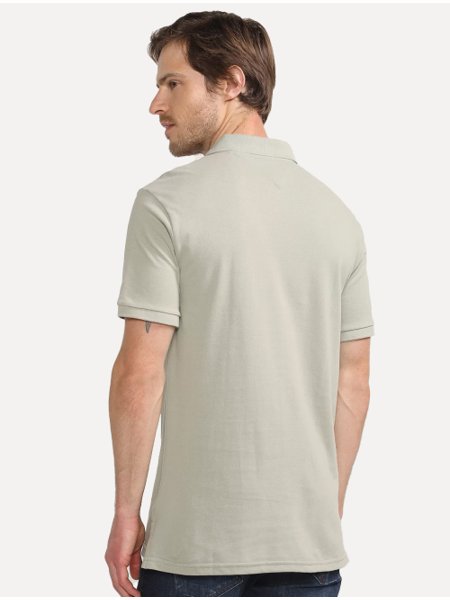 Polo Tommy Jeans Masculina Piquet Solid Stretch Faded Willow Verde Sage