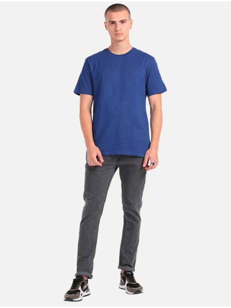 Camiseta Tommy Hilfiger Essential Cotton Azul Medio - KS MULTIMARCAS