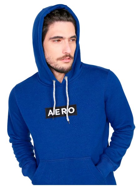 Moletom Aeropostale Masculino Hoodie Aero Block Azul Escuro