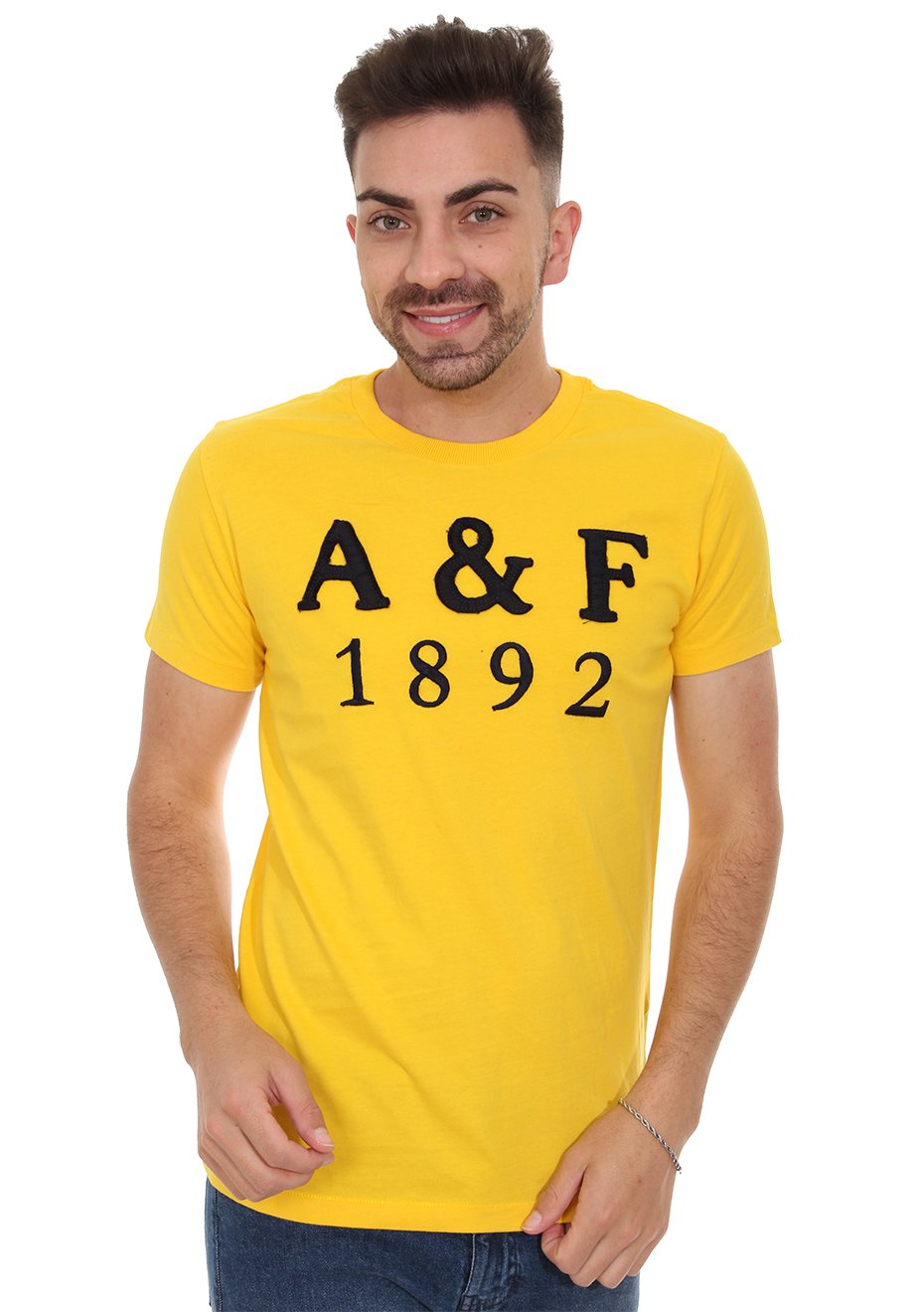 camisa abercrombie amarela