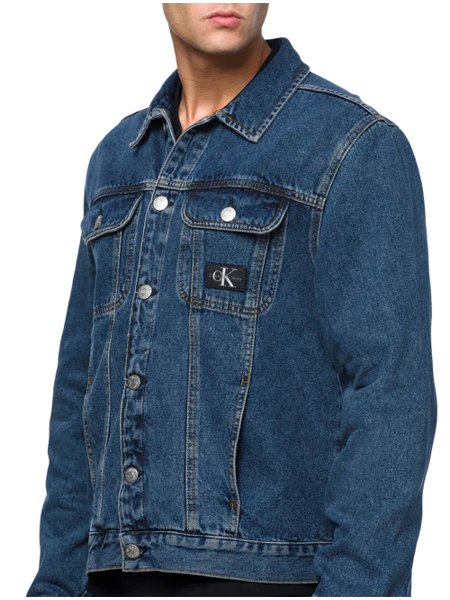 Jaqueta Calvin Klein Jeans Trucker Denim Stoned Azul Escuro