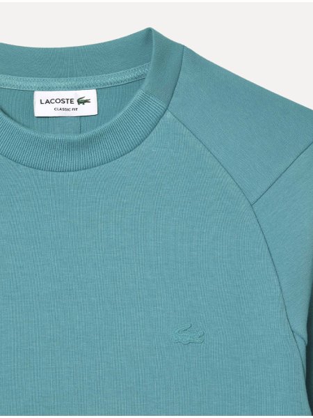 Moletom Lacoste Masculino C-Neck Kangaroo Pocket Cotton Blend Azul Médio