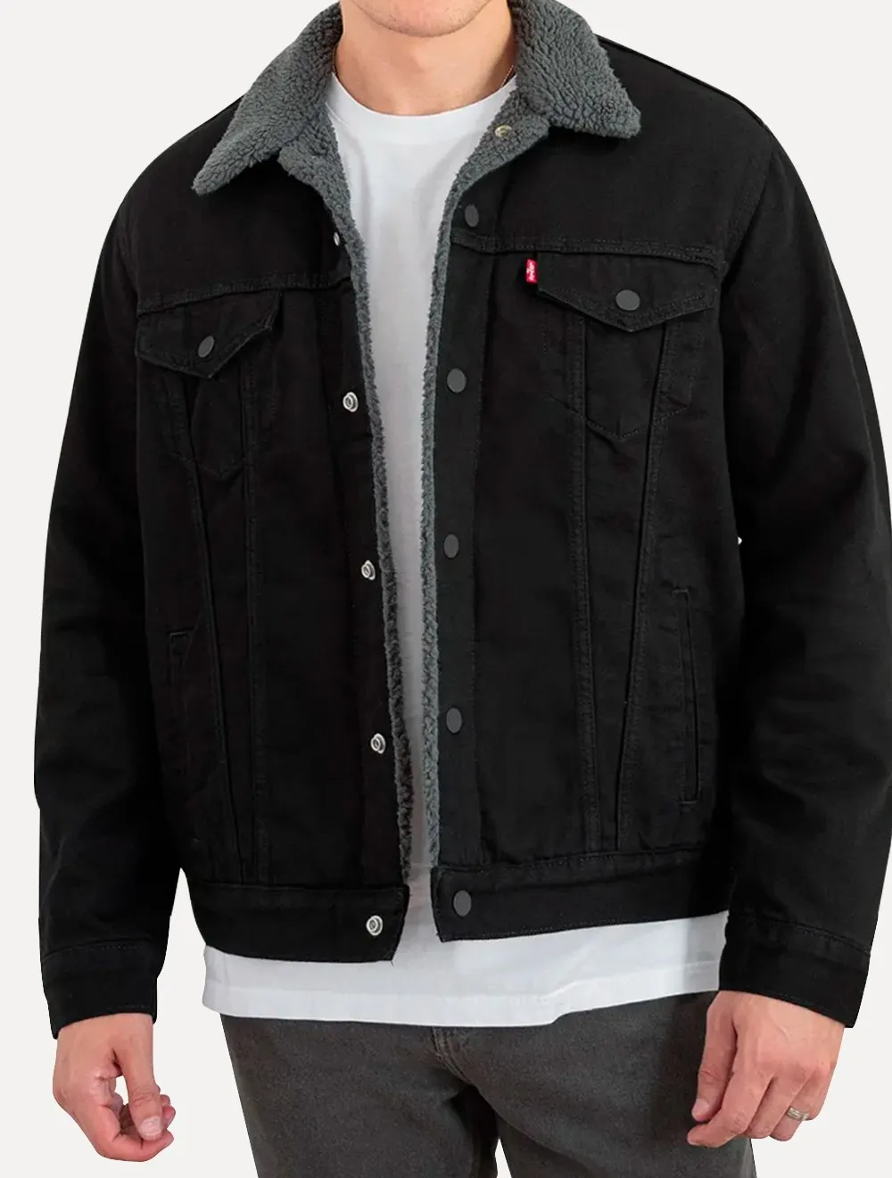 Sherpa Trucker Masculina Jaquetas Jeans Levis Masculina Jaqueta