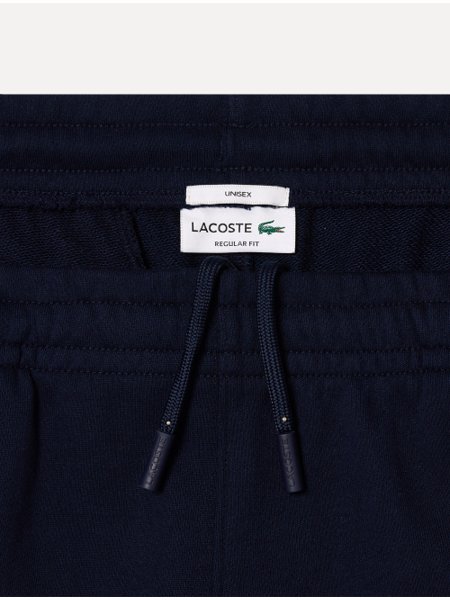 Bermuda Lacoste Moletom Masculina Jogger Logo Vintage Azul Marinho