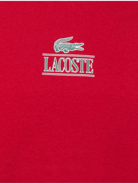 Camiseta Lacoste Masculina Regular Cotton Jersey Vintage Branded Bordô