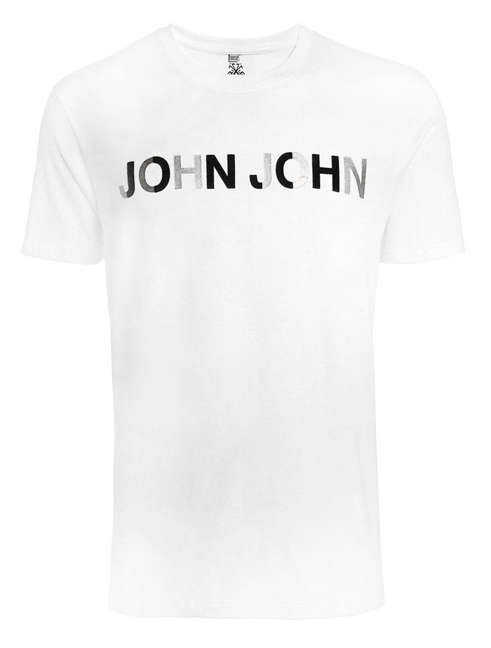 Camiseta John John Masculina Regular Velvet Glam Logo Branca