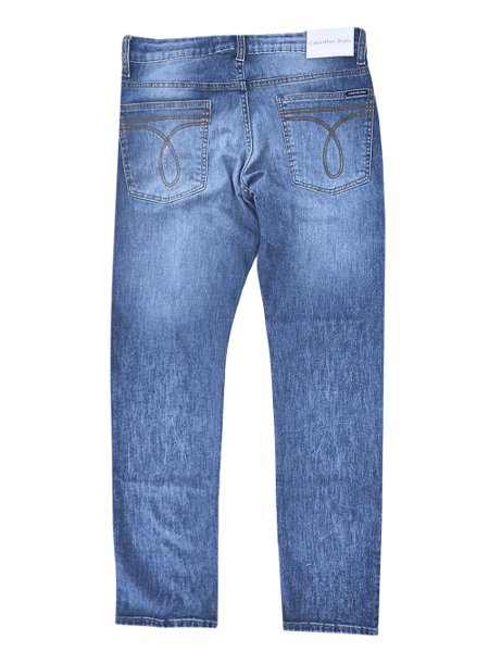 Calça Calvin Klein Jeans Masculina Stretch White Tag Azul