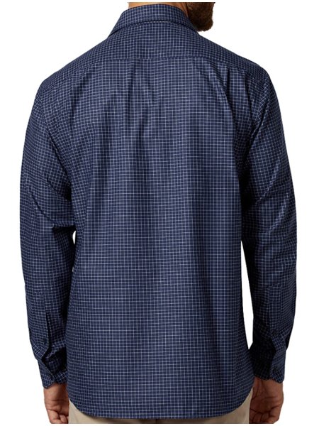 Camisa Comfort em Algodão com Estampa Xadrez Azul