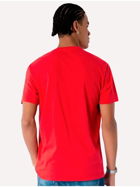 Camiseta Tommy Jeans Masculina Classic Jersey C-Neck Flag Vermelha