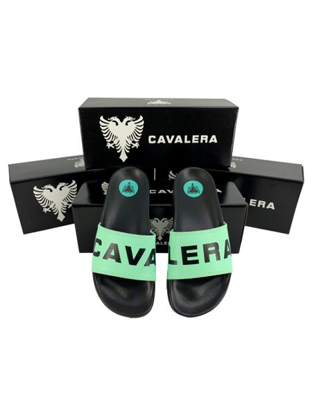 Chinelo Cavalera Masculino Slide Brand Preto/Menta