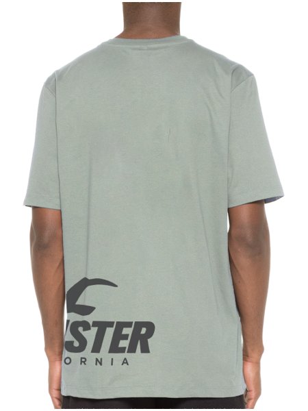 Camiseta Hollister Masculina Black Side Graphic Logo Cinza