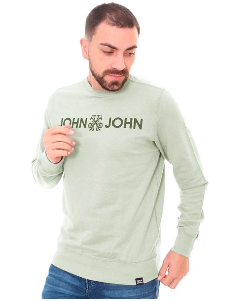 Moletom John John Masculino New Basic Logo Verde Claro