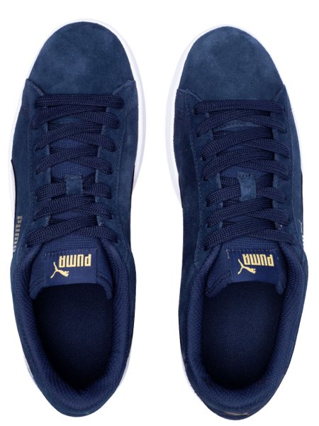 Tênis Puma Masculino Camurça Smash V2 Azul Escuro