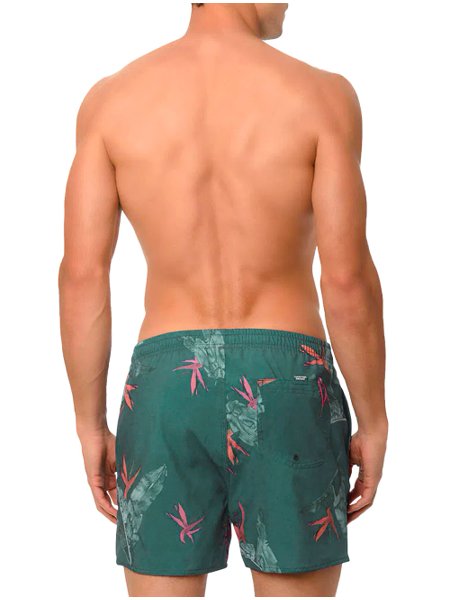 Short Calvin Klein Swimwear Masculino D'Água Estrelitzias Verde Petróleo