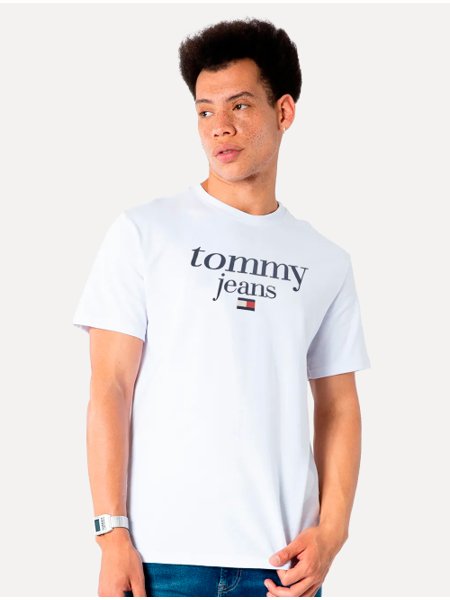 Camiseta Tommy Jeans Masculina Modern Corp Logo Branca