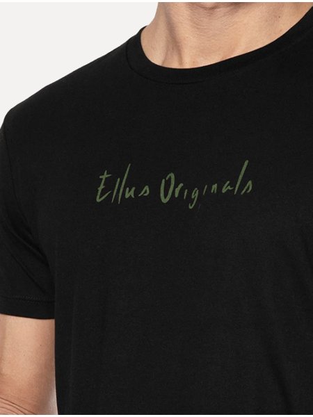 Camiseta Ellus Masculina Cotton Fine Originals Green Logo Preta