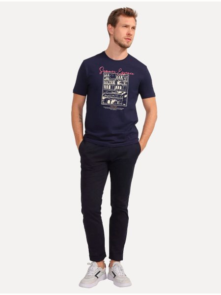 Camiseta Calvin Klein Jeans Masculina Sustainable Summer Essence Azul Marinho