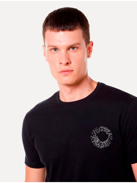 Camiseta John John Masculina Relaxed Puffed Logo Preta