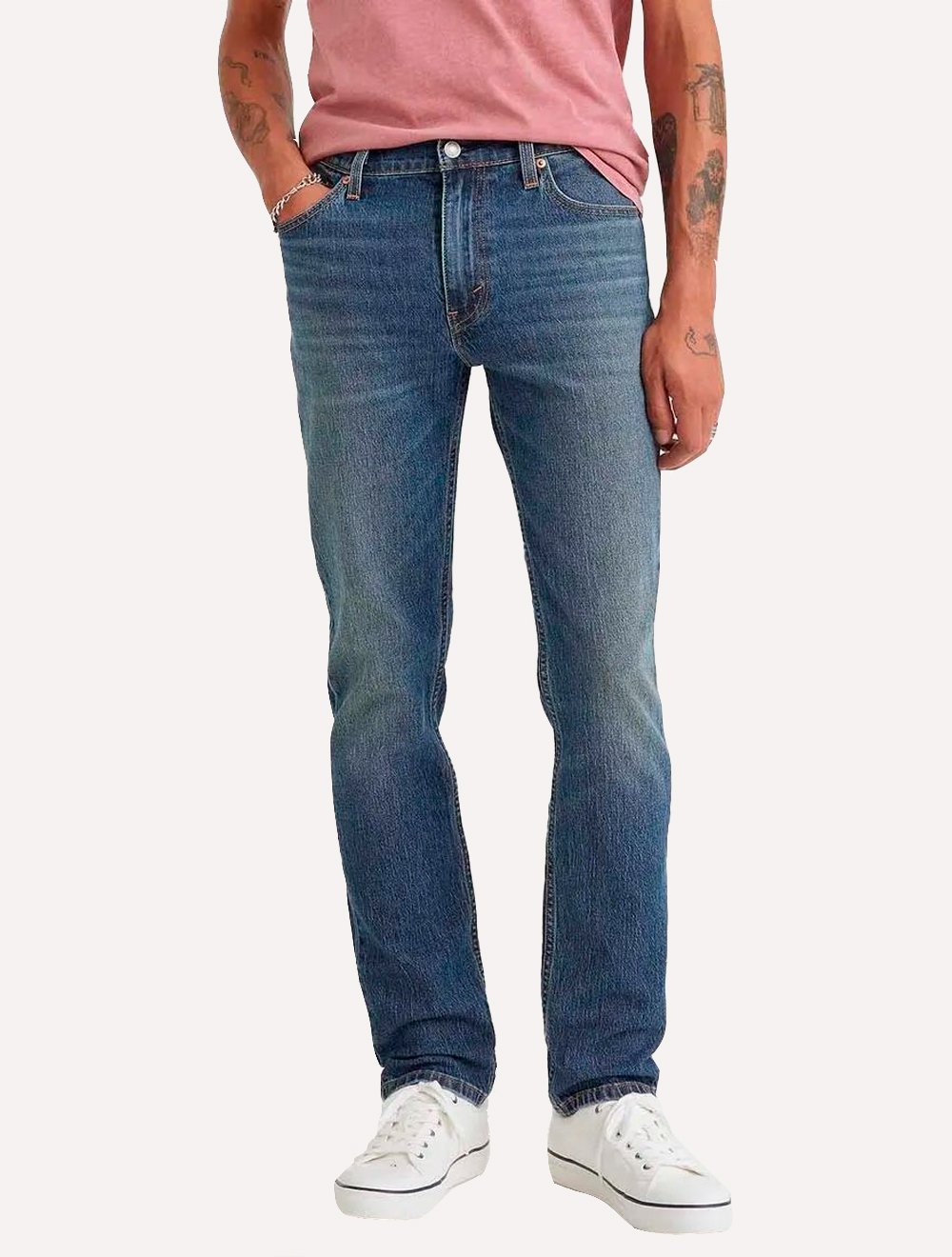 Calça Levis Jeans Masculina 511 Slim Stretch Wear Matte Blue Médio