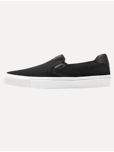 Tênis Dudalina Masculino Zara Slip On Lona New Napa Logo Preto