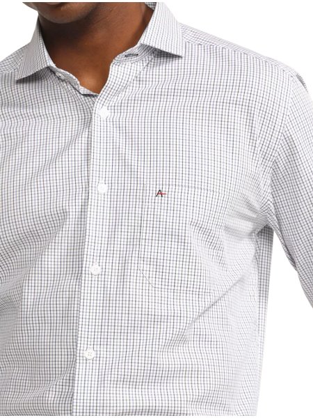 Camisa Masculina Slim Tricoline Micro Xadrez - Aramis - Azul