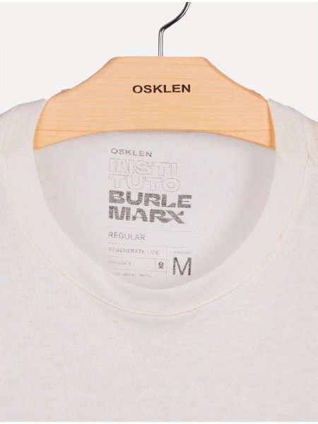 Camiseta Osklen Masculina Regular Light Burle Marx Santa Clara Off-White