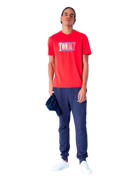 Camiseta Tommy Jeans Masculina RWB Centered Logo Vermelha