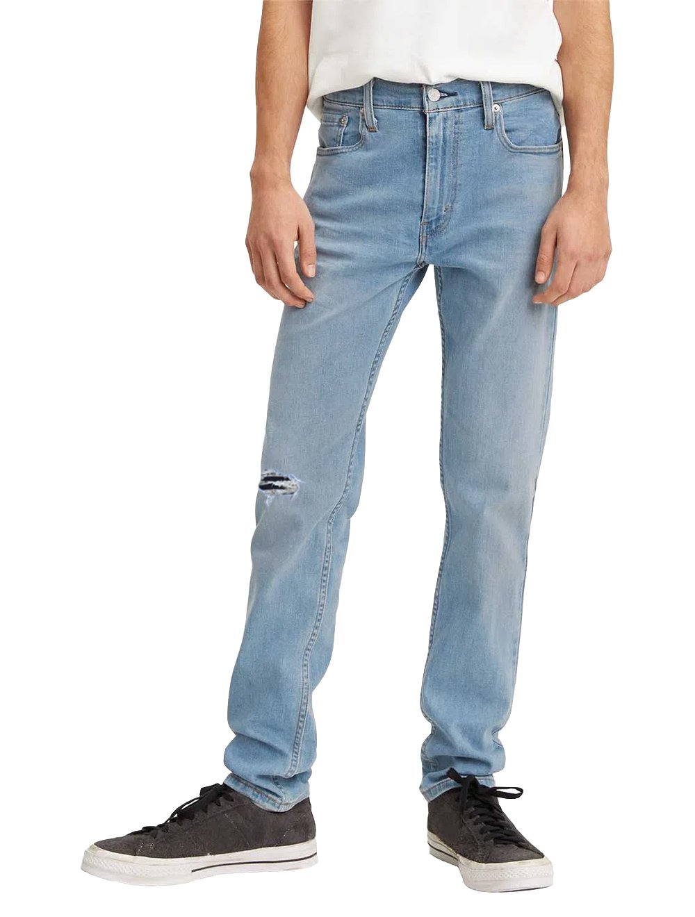 Calça Levis Jeans Masculina 512 Slim Taper Stretch Rend Blu Sky Clara